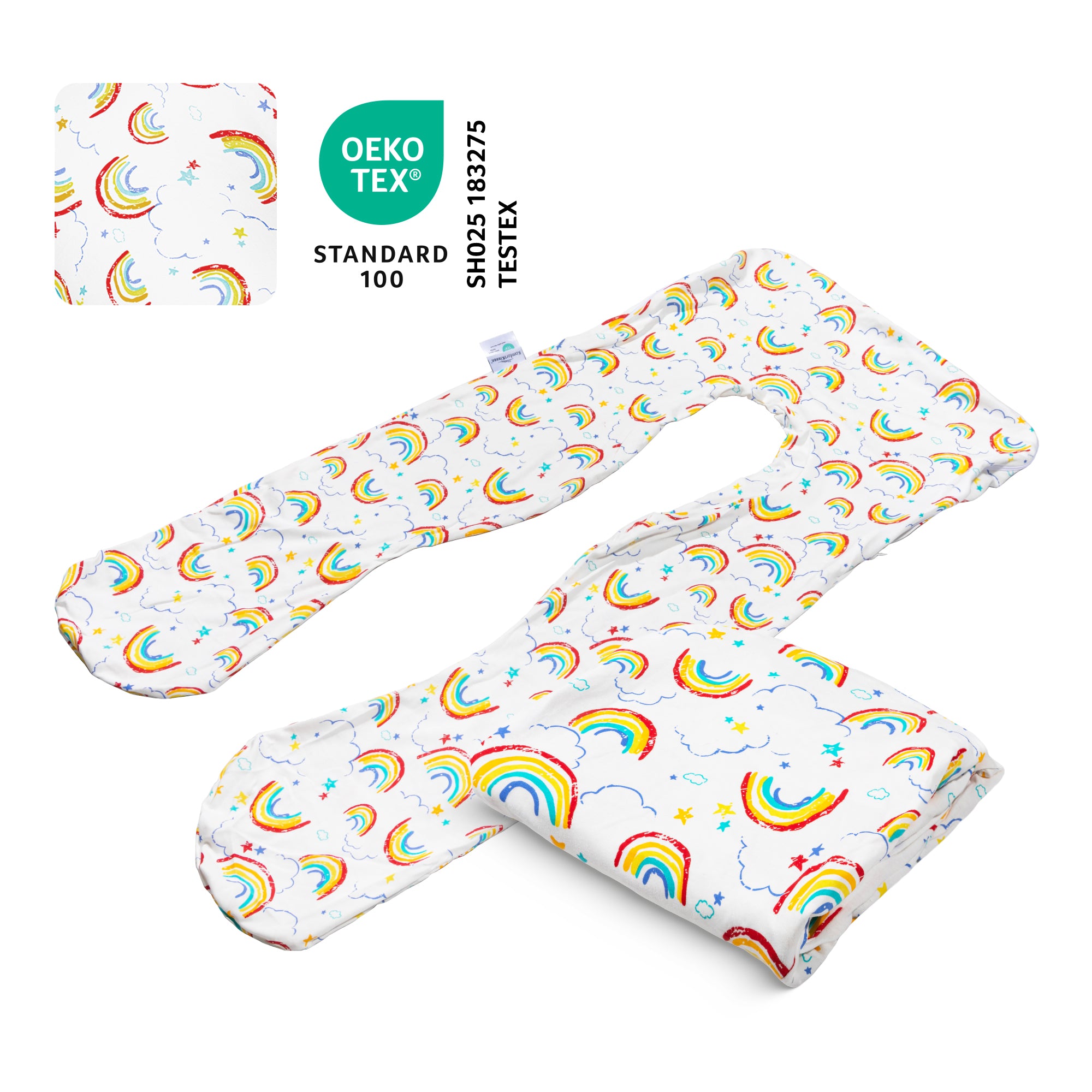 Housse de remplacement pour oreiller enfant - Coton (Arc-en-ciel)